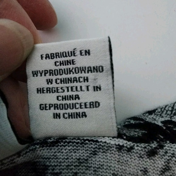 RACHEL ZOE Linen Shirt Womens Large Tropical Print Botanical Paradise Cruise B+W - Picture 15 of 16